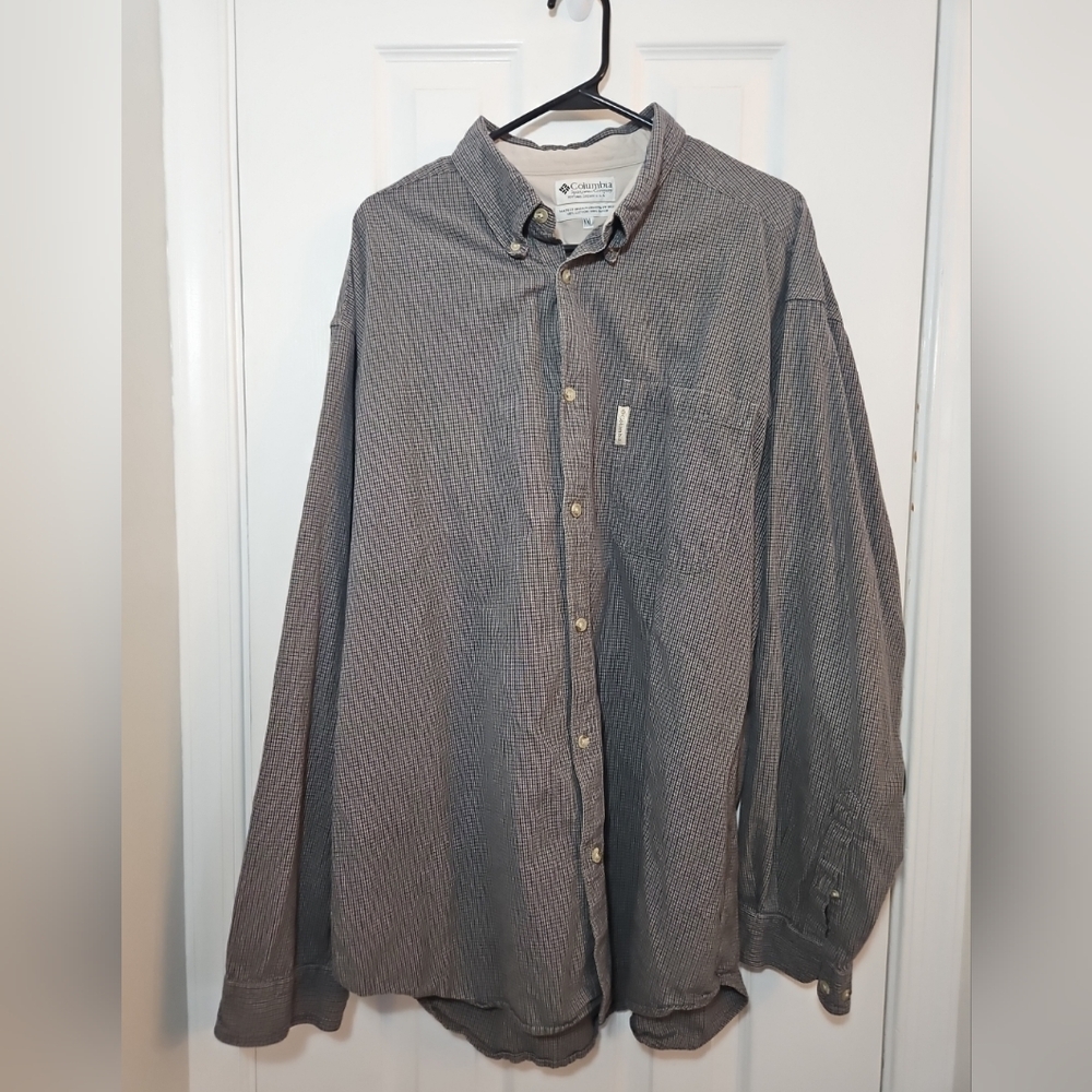 Columbia Men’s Plaid Long Sleeve Button Down Collared Shirt Size 2X